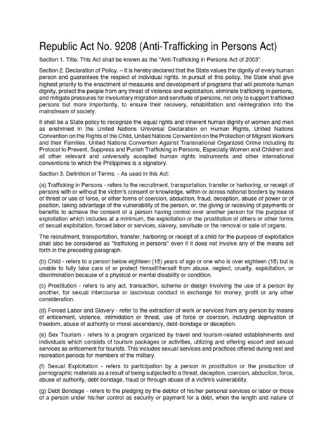 IRR of Republic Act No. 9208 (Revised) .